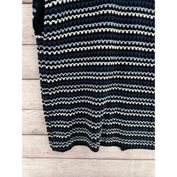 FRNCH Paris Chunky Knit Duster Cardigan Sweater Womens One Size Black Blue - Picture 5 of 13